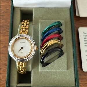 Gucci Women's Gold Watch with Interchangeable Bezels